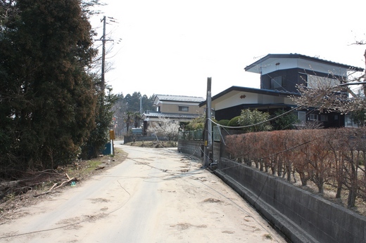 道路に散乱した電線